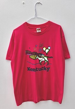 Vintage 90s Kentucky USA pink tourist T-shirt large 