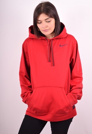 NIKE WOMENS VINTAGE HOODIE JUMPER SMALL RED 90S
