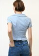 VINTAGE MOSCHINO CHECKED BLUE BLOUSE 4479