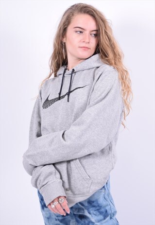VINTAGE NIKE HOODIE JUMPER GREY