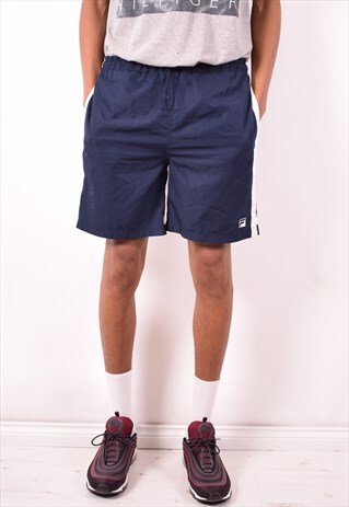 FILA MENS VINTAGE SHORTS MEDIUM BLUE 90S