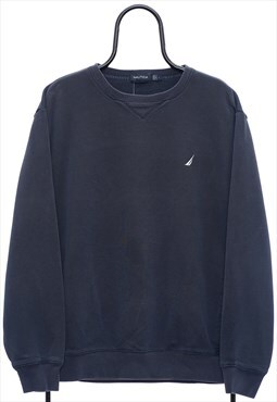 Vintage Nautica Logo Navy Sweatshirt Mens