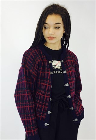 GORGEOUS VINTAGE COLOURFUL SHETLAND WOOL KNITTED CARDIGAN