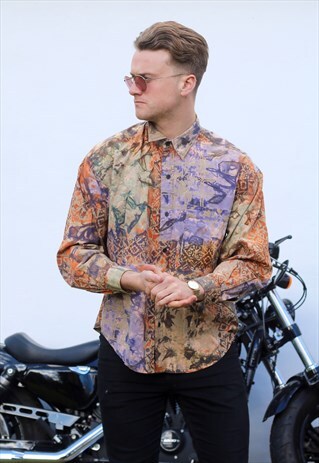 DRESS FRESH VINTAGE PSYCHEDELIC TRIP SILK SHIRT
