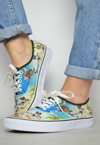 VINTAGE 90S VANS DISNEY COLOURFUL PRINT SKATE SHOES RETRO