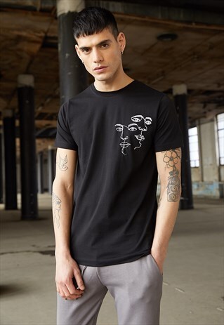 DUAL FACE EMBROIDERED T-SHIRT