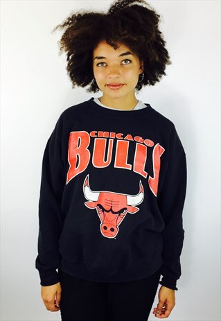1980S CHICAGO BULLS USA NBA BLACK SWEATSHIRT