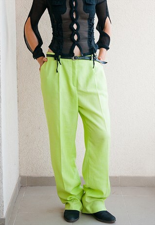 NEON GREEN COOL TROUSERS