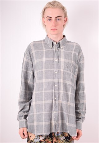TRUSSARDI MENS VINTAGE SHIRT XL MULTI CHECK 90S