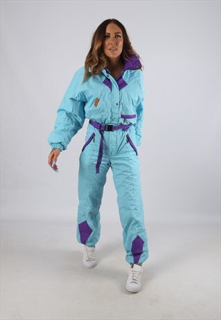 VINTAGE SNOW GRIMP FULL SKI SUIT SNOW SPORTS UK 8 XS (J2P)