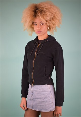 VINTAGE 90'S ARMANI JEANS CROPPED HOODIE