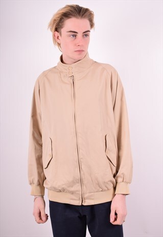 MENS VINTAGE HARRINGTON JACKET XL BEIGE 90'S