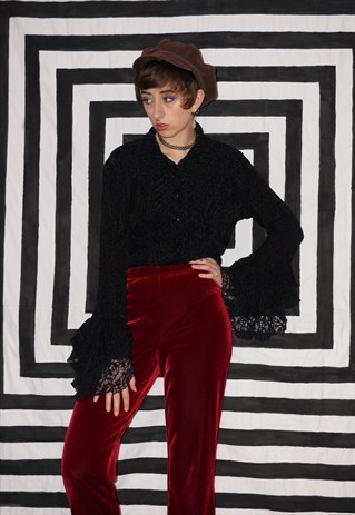 VINTAGE 90S BOHEMIAN BELL SLEEVE BLOUSE
