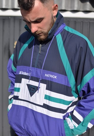 VINTAGE 90'S PATRICK HALF ZIP WINDBREAKER SPORT TRACK JACKET