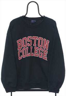 Vintage Boston College Spellout Black Sweatshirt Mens