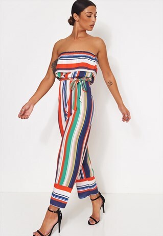 GREEN STRIPE JUMPSUIT