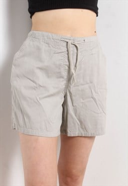 Vintage Y2K Elasticated Waist Summer Shorts Beige Size 14