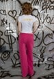 Y2K VINTAGE HOT BABE CHILL JOGGERS IN WATERMELON PINK