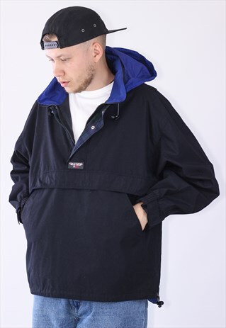 VINTAGE MENS RL X CHAPS WINDBREAKER HALF ZIP ANORAK JACKET