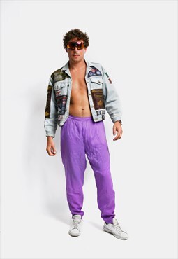 Vintage 80s shell pants in purple colour Old School 90s 