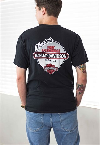 VINTAGE HARLEY DAVIDSON T-SHIRT LOGO 90S L 7.8
