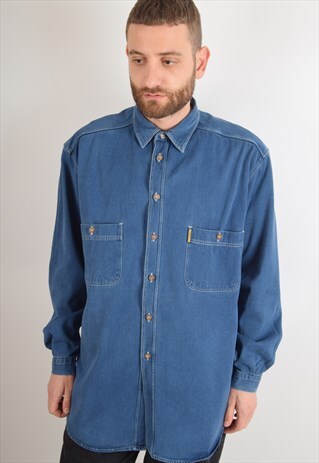 RARE VINTAGE ARMANI SHIRT MADE IN ITALY SIZE L 90'S (1906)