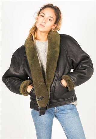 VINTAGE 80S WINTER SHEEPSKIN COAT / R061