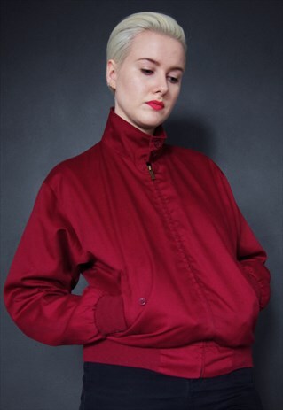 VINTAGE BURGUNDY BOMBER JACKET