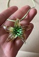 GREEN GLASS STARFISH PENDANT NECKLACE