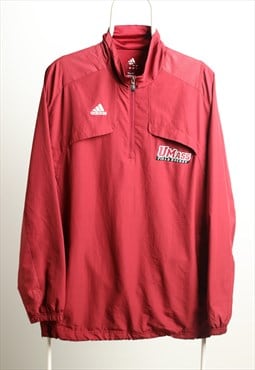 Vintage Adidas UMass 1/3 zip Shell Logo Jacket Burgundy