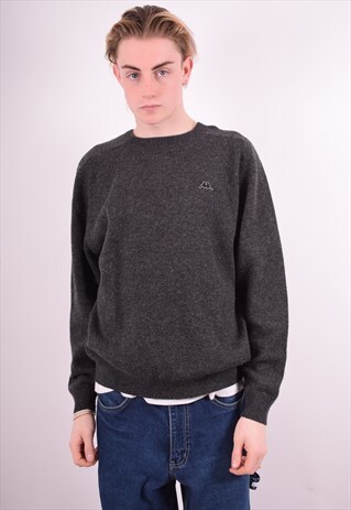 ROBE DI KAPPA MENS VINTAGE JUMPER SWEATER XL GREY 90'S