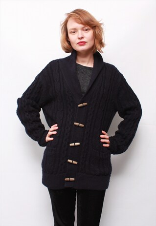 VINTAGE 90' BEAUTIFUL UNISEX WINTER NAVY BLUE JUMPER