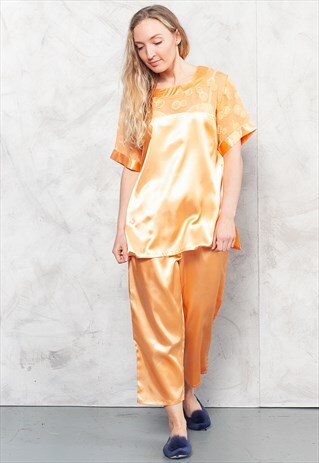 VINTAGE 90S ORANGE PYJAMAS SET