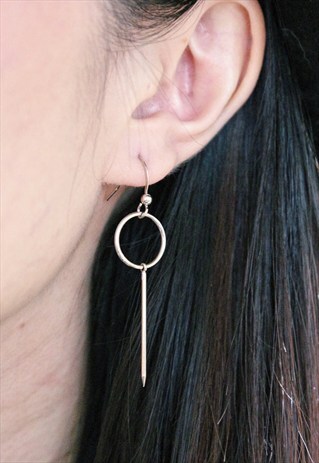 HOOP DROP EARRINGS - SILVER