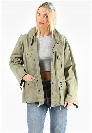 VINTAGE KHAKI PARKA JACKET HOODED