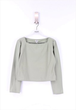Armani Jeans Long Sleeve T-Shirt Crop in Green - L