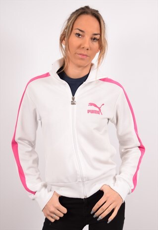 VINTAGE PUMA TRACKSUIT TOP JACKET WHITE