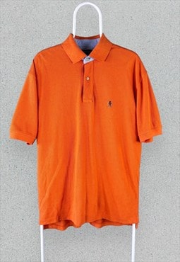 Vintage Tommy Hilfiger Orange Polo Shirt Mens Medium