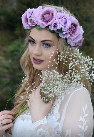 LARGE PASTEL FLOWER HEADPIECE