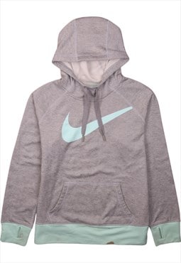 Vintage 90's Nike Hoodie Spellout Center Middle Swoosh Grey