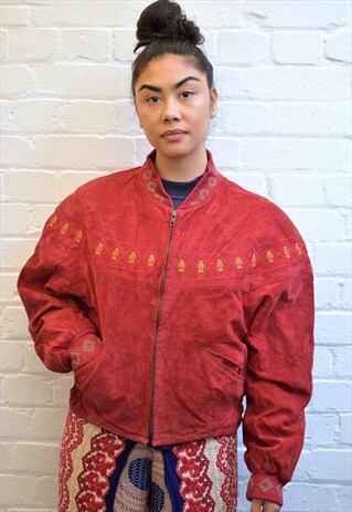 VINTAGE 90'S SUEDE BOMBER JACKET