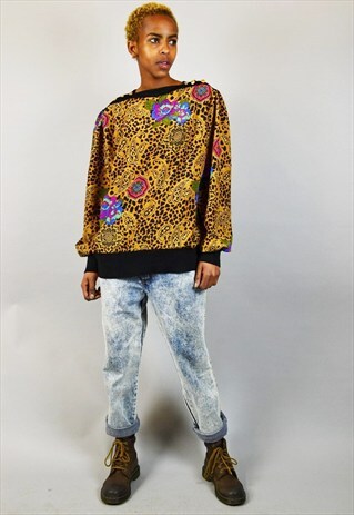 VINTAGE 80'S PATTERN JUMPER BLOUSE