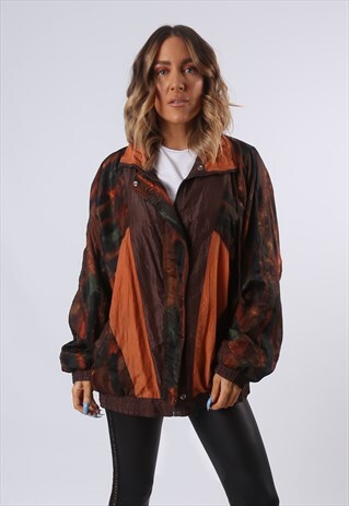 SHELL BOMBER JACKET PRINT OVERSIZED PATTERNED UK 16 (6AE)