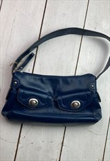 vintage blue leather mini bag y2k