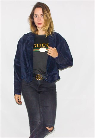 VINTAGE 80'S SUEDE SUEDE CROPPED JACKET