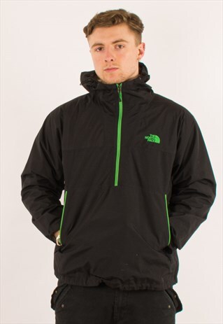 VINTAGE BLACK NORTH FACE PULLOVER JACKET COAT XL
