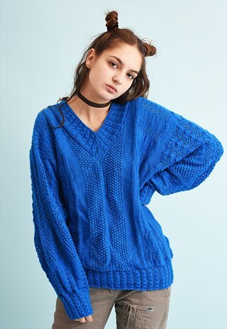 80'S RETRO CHUNKY STRETCH KNIT MOMS JUMPER