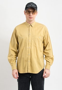 Vintage mustard denim shirt long sleeve yellow button down