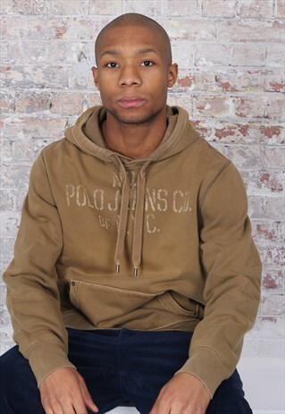 VINTAGE POLO JEANS SPELLOUT HOODIE GREEN