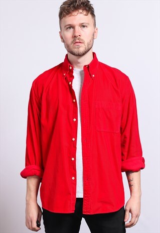 VINTAGE CORDUROY CORD SHIRT RED